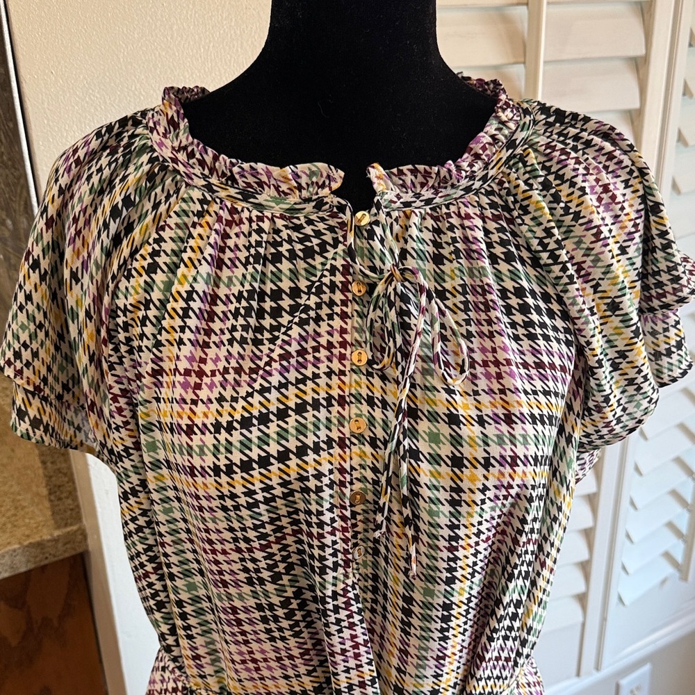 LOFT Multicolor Plaid Midi Dress - Picture 3 of 10